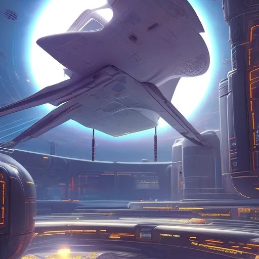 cyberpunk space colonies and shuttle travel, futuristic realistic