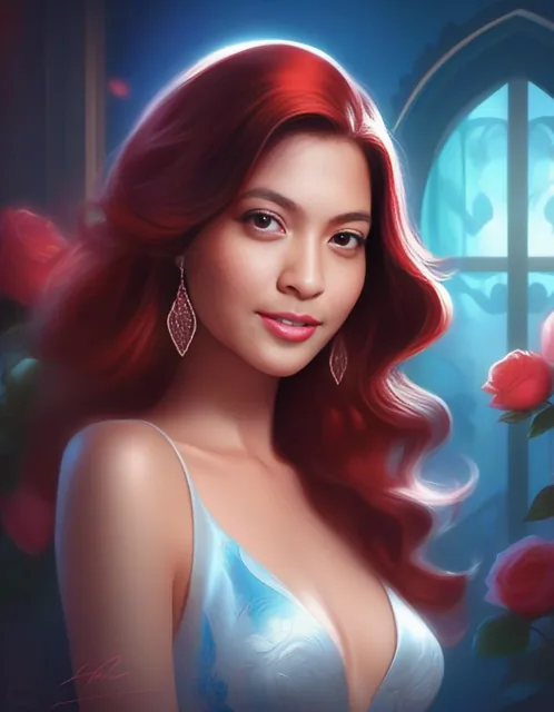 Hot girl is gorgeous, Artgerm style, very cute and beautiful face, in the atmosphere of h...