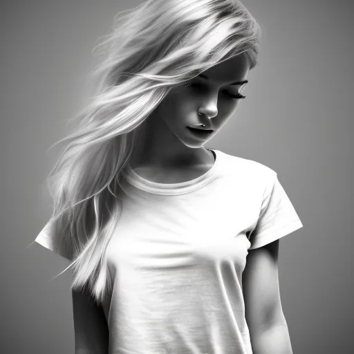 ultra detailed, detailed, girl with medium lenght hair blonde, cinematic, white t-shirts