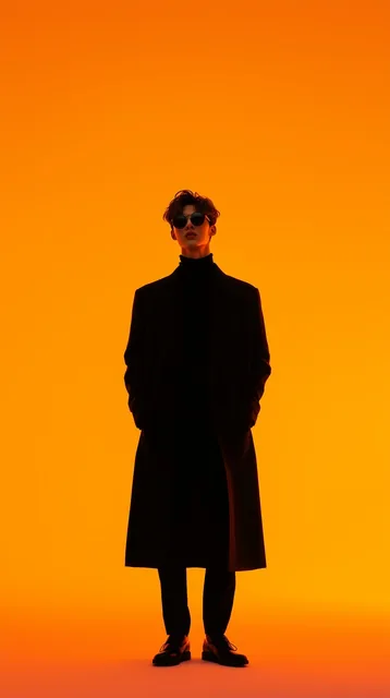 fashion editorial photography, front shot, full-body, professional korean male model, sho...