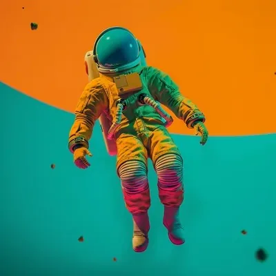 Surrealistic, Orange, Green, Minimalism