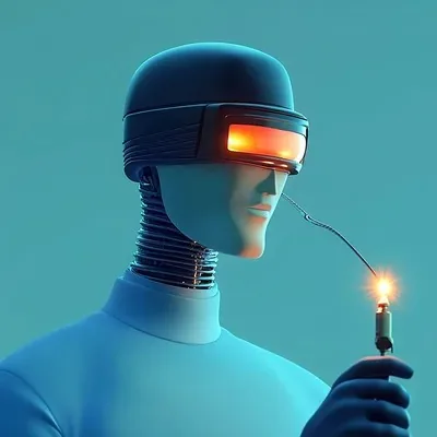 Surrealistic, 3D, Blue, Vintage