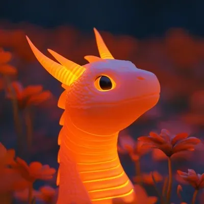 3D, Surrealistic, Orange, Cartoon, Cute