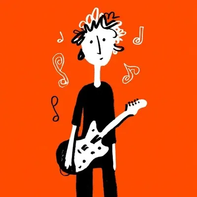 Illustration, Cartoon, Orange, Minimalism, Flat vector, 2D