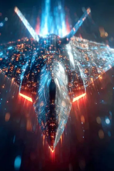 Sci-fi, 3D, Blue, Orange, Gradient