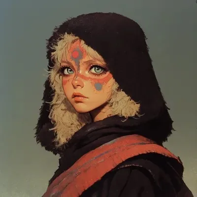 Vintage, Anime, Dark fantasy, Oil painting