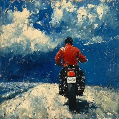 Oil painting, Blue