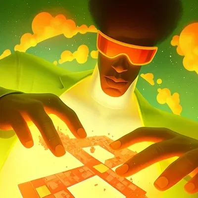 Anime, Orange, Illustration, Gradient