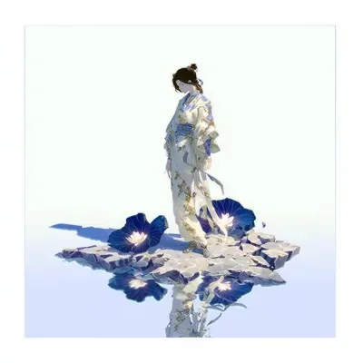 Illustration, Eastern aesthetics, Blue, Ink and watercolor