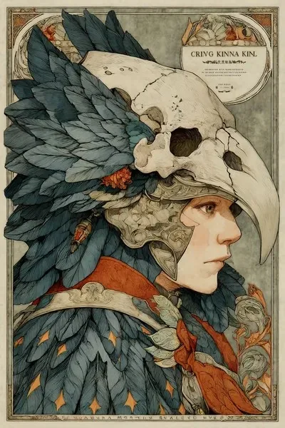 Illustration, Vintage, Ink and watercolor, Manga art