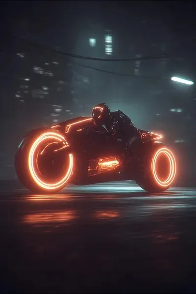 Cyberpunk, Sci-fi, Neon, Surrealistic, Orange, Film