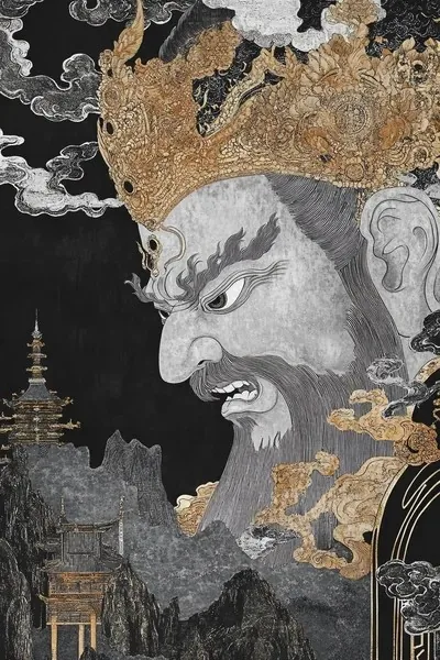 Golden, Ink and watercolor, Illustration