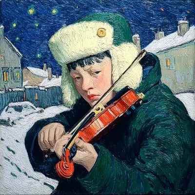 Oil painting, Blue