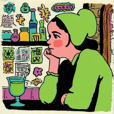 Illustration, Green, Cartoon