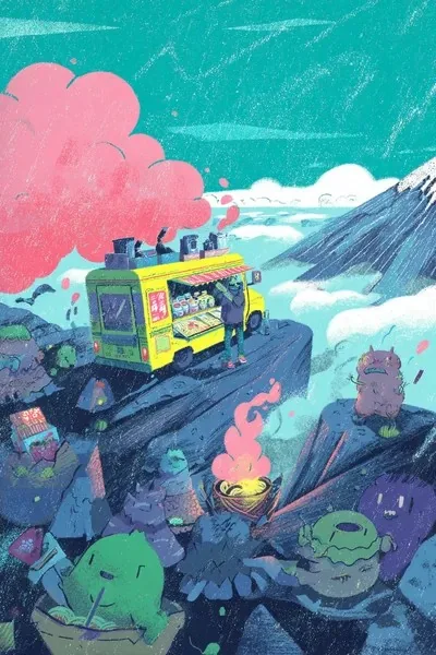 Illustration, Neon, Children's book, Green