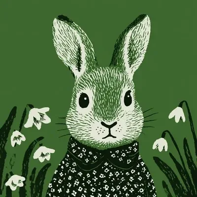 Green, Vintage, Illustration
