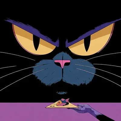 Illustration, Purple, Black, Anime
