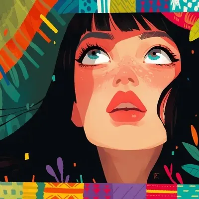 Illustration, Red, Green