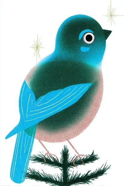 Illustration, Vintage, Children's book, Blue
