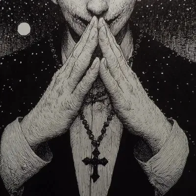 Dark fantasy, Line art, Surrealistic, Vintage, Halloween