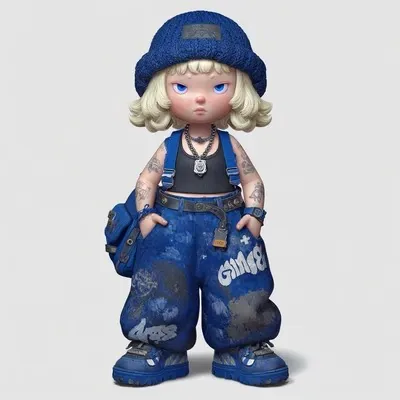3D, Cute, Blue