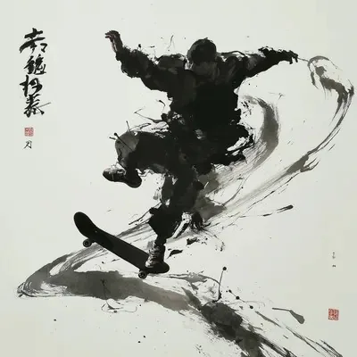 Ink and watercolor, Eastern aesthetics, Poster design