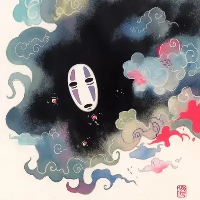 Ink and watercolor, Blue, Black, Ukiyo-e
