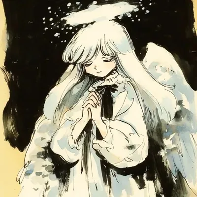 Manga art, Black, cute, Comic book, Ink and watercolor
