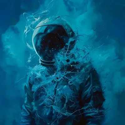 Surrealistic, Black, Blue