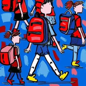 Blue, Red, Illustration