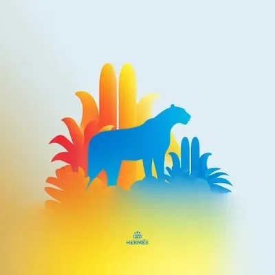 Orange, Blue, Golden, Eastern aesthetics, Poster design