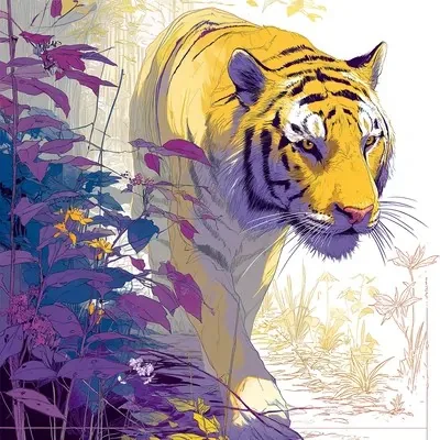 Anime, Illustration, Purple, Yellow