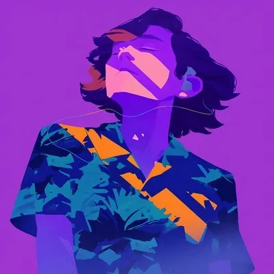 Purple, Flat vector, Illustration