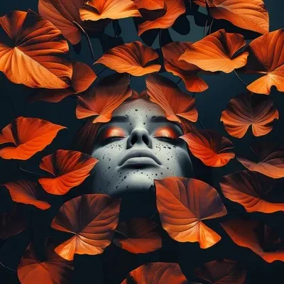 Orange, Surrealistic, Poster design, Dark fantasy, Black