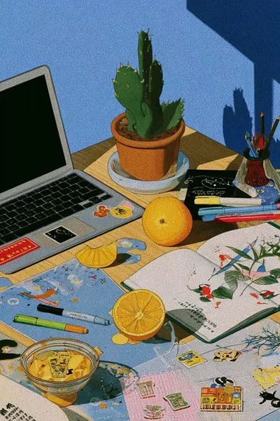 Illustration, Vintage, Pop, Blue