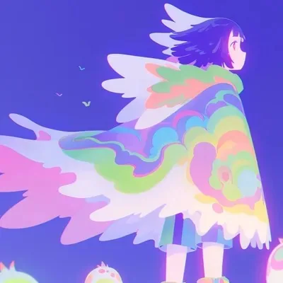 Anime, Purple, Cartoon, Cute, Gradient
