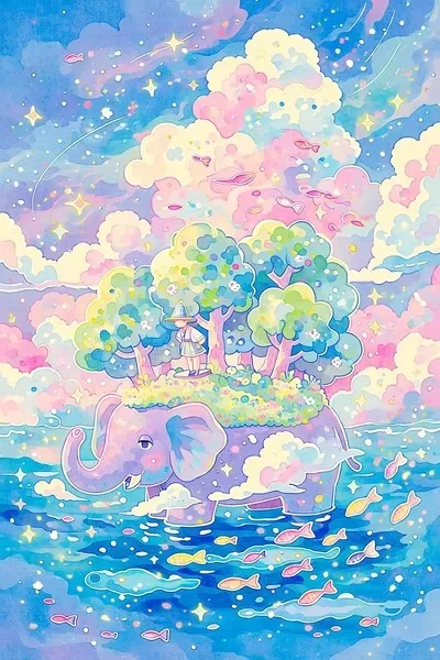 Cute, Ink and watercolor, Children's book