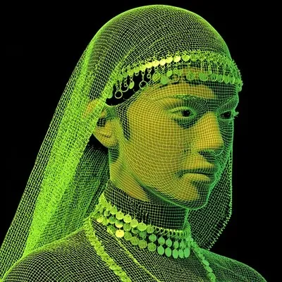 Cyberpunk, 3D, Green, Line art, Sci-fi