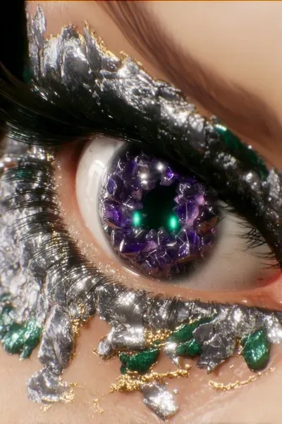 Jewelry design, Surrealistic, Green, Purple