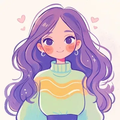 Manga art, Flat vector, Illustration, Purple