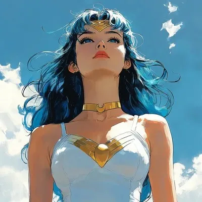 Oil painting, Blue, Illustration, Comic book