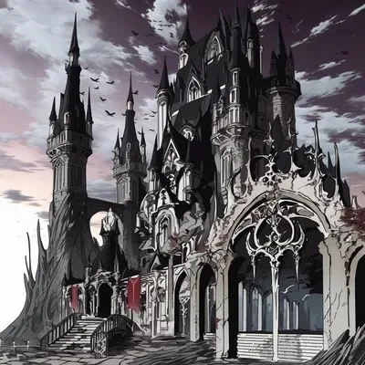Anime, Red, Black, Dark fantasy