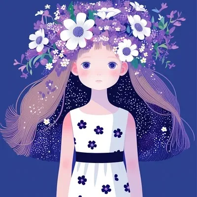 Illustration, Flat vector, Purple