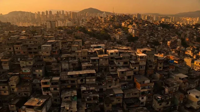 VERTICAL CITY — São Paulo Parkour at Sunset A teenage girl, 17, athletic, black curly hair flying free, wearing faded ye