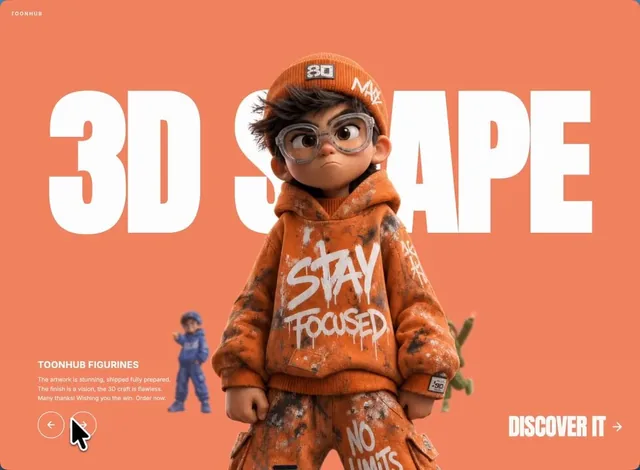 A high-quality 3D stylized character figurine in a 'Toon' aesthetic. The character is a young male with detailed hair, w
