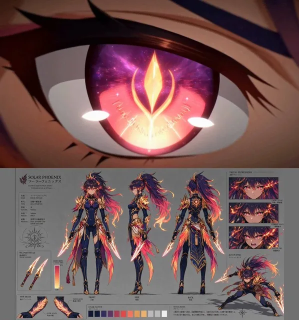 Masterpiece, best quality, official anime character design sheet, studio production model sheet, concept art. Character