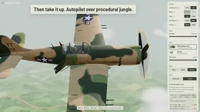 Douglas A-1H Skyraider in Three.js