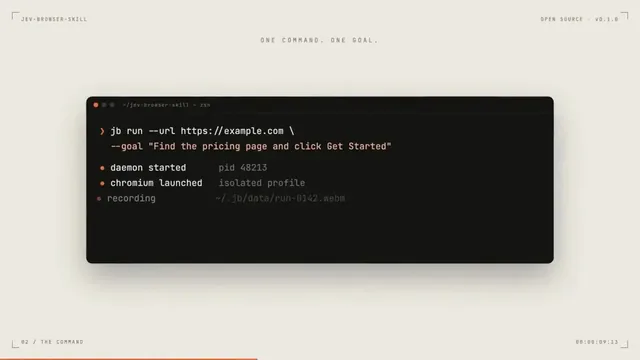 jev-browser-skill GitHub README Hero Launch Video