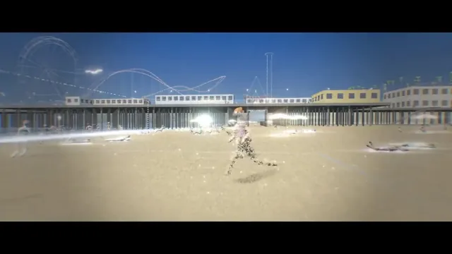 Particle Illustration Santa Monica Beach by Time of Day