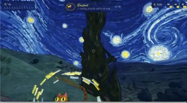 Spot the Cats 3D Game Inside Starry Night